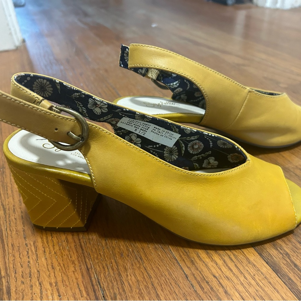 Golden Seychelles block heel sandals